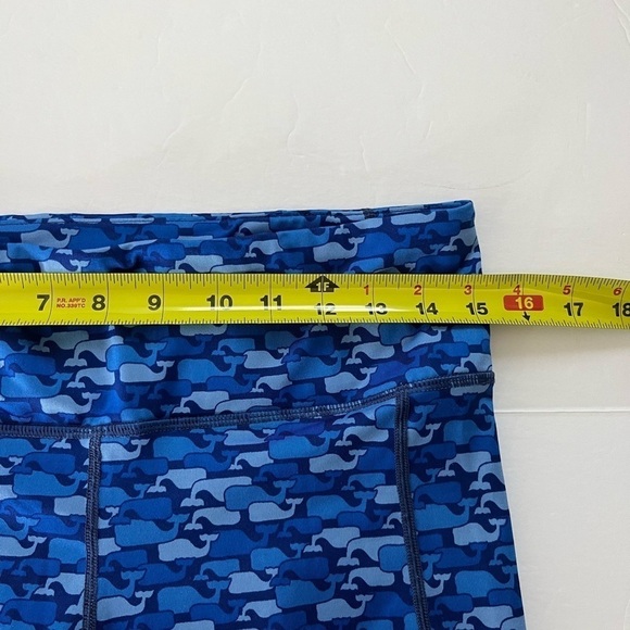 Vineyard Vines Performance Whale Outline Blue Printed Leggings Cropped Size Med - Picture 6 of 9